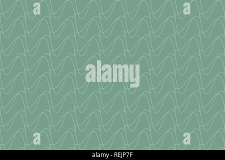 Abstract background pattern made with curvy thin lines in wave abstraction in green color. Modern, simple vector art. Stock Vector