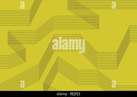 Abstract background made with repetitive thin lines in yellow color. Modern vector art. Stock Vector