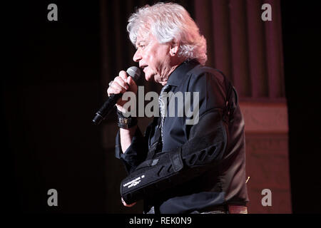 KINGSTON, NY - AUGUST 10:  Russell Hitchcock of Air Supply performing at Ulster Performing Arts Center on August 10, 2018 in Kingston, New York.  (Photo by Steve Mack/S.D. Mack Pictures) Stock Photo