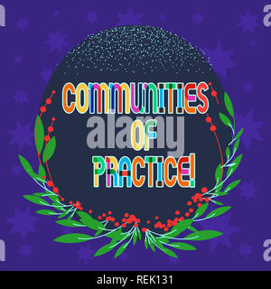 Handwriting text writing Communities Of Practice. Concept meaning group