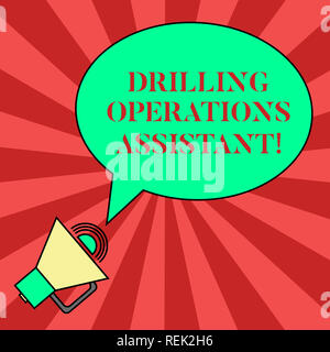Handwriting text Drilling Operations Assistant. Concept meaning