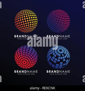 3d colorful sphere logo design. globe vector icon logo Stock Vector