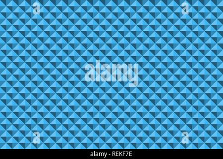 Blue abstract relief pyramid texture seamless pattern. Vector background. Stock Vector