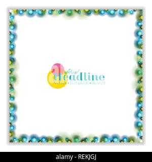 Blue and green shiny lights abstract frame background. Vector design Stock Vector