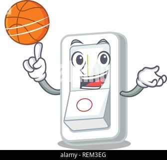 With basketball light switch in the cartoon shape Stock Vector