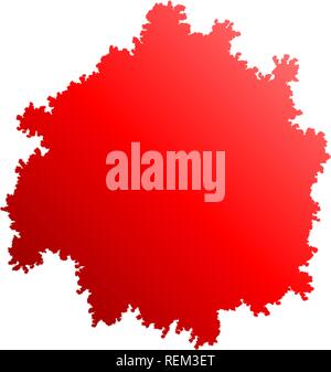 Tree top silhouette isolated - red gradient detailed - vector illustration Stock Vector