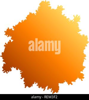 Tree top silhouette isolated - orange gradient detailed - vector illustration Stock Vector