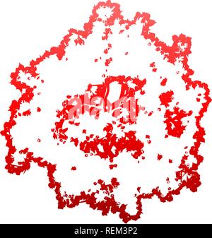 Tree top silhouette isolated - red outlined gradient detailed - vector illustration Stock Vector