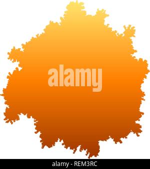 Tree top silhouette isolated - orange gradient detailed - vector illustration Stock Vector