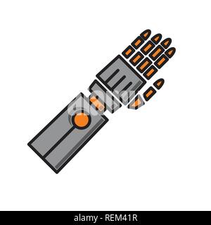 Droid arm prosthesis icon on white background for graphic and web design, Modern simple vector sign. Internet concept. Trendy symbol for website design web button or mobile app. Stock Vector