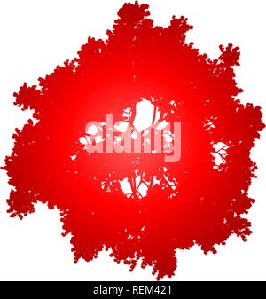 Tree top silhouette isolated - red gradient detailed - vector illustration Stock Vector