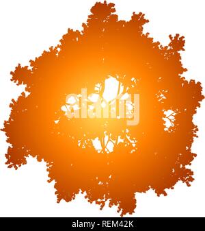 Tree top silhouette isolated - orange gradient detailed - vector illustration Stock Vector