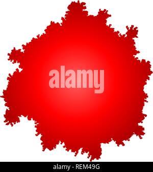 Tree top silhouette isolated - red gradient detailed - vector illustration Stock Vector
