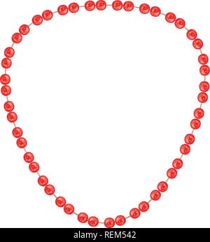 Red necklace icon. Cartoon of red necklace vector icon for web design isolated on white background Stock Vector