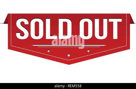 Sold out banner design on white background, vector illustration Stock Vector