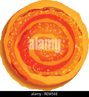 Spiral jelly biscuit icon. Cartoon of spiral jelly biscuit vector icon for web design isolated on white background Stock Vector