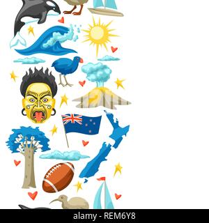 New Zealand seamless pattern. Stock Vector