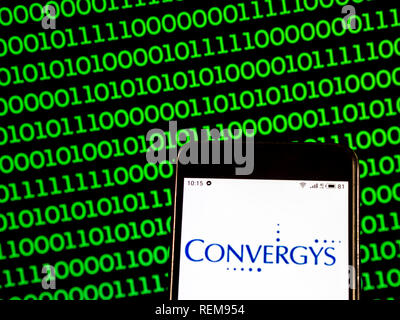 Convergys Information management company logo seen displayed on a smart phone Stock Photo