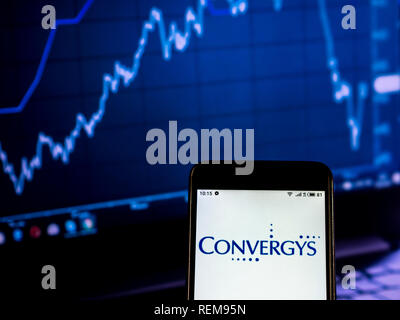 Convergys Information management company logo seen displayed on a smart phone Stock Photo