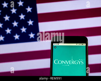 Convergys Information management company logo seen displayed on a smart phone Stock Photo