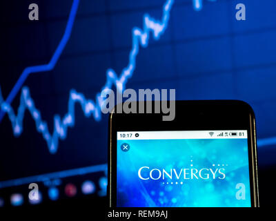 Convergys Information management company logo seen displayed on a smart phone Stock Photo