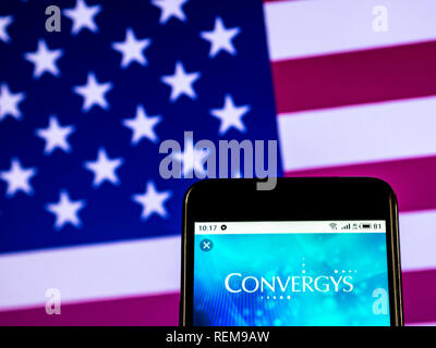 Convergys Information management company logo seen displayed on a smart phone Stock Photo