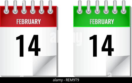 Vector icon calendar with spiral in different colors Stock Vector