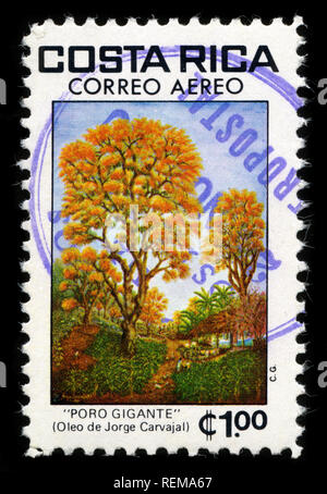 Postage stramp from Costa Rica in the Paintings series issued in 1980 Stock Photo