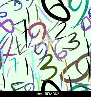 Seamless conceptual background numbers for design catalog or texture. Vector artwork. Stock Vector
