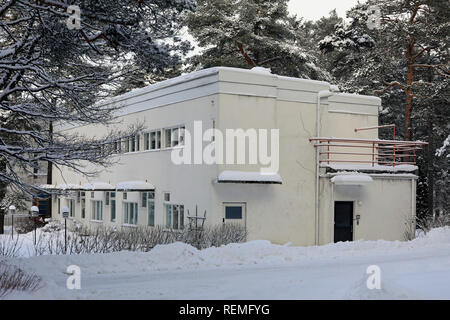 Paimio Sanatorium, staff row houses and offices. Designed by Finnish architect Alvar Aalto, completed in 1933. Paimio, Finland. January 19, 2019. Stock Photo