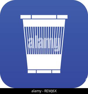 Trash can icon digital blue Stock Vector