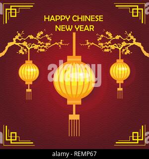 Happy Chinese New Year 2019. Happy New Year. Vector illustration. Stock Vector