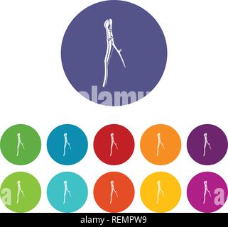 Surgical pliers icons set vector color Stock Vector