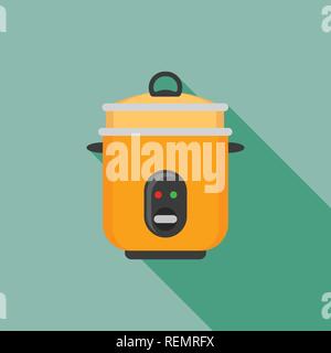 Pressure cooker icon, flat style Stock Vector