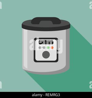 Modern cooker icon, flat style Stock Vector