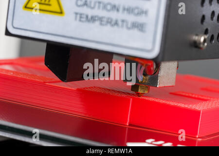3D printer close-up during printing Stock Photo
