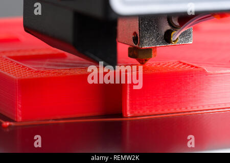 3D printer close-up during printing Stock Photo