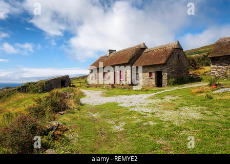 Slea Head Famine Cottages in Ireland Stock Photo