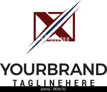 Letter X square Logo Template vector illustration design Stock Vector