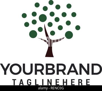 Circle Tree Logo Template vector illustration design Stock Vector