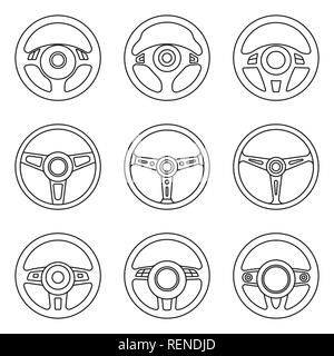 Car steering wheel. Flat icon. Vector illustration Stock Vector