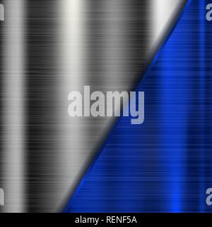 Metal background with blue element Stock Vector