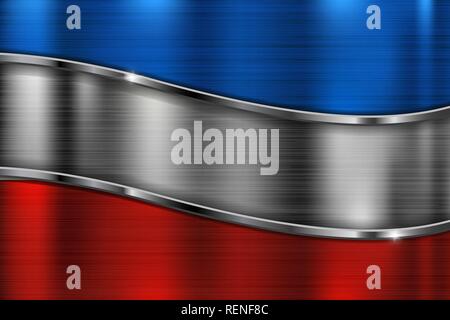 Colored metal background. 3d shiny stripes Stock Vector