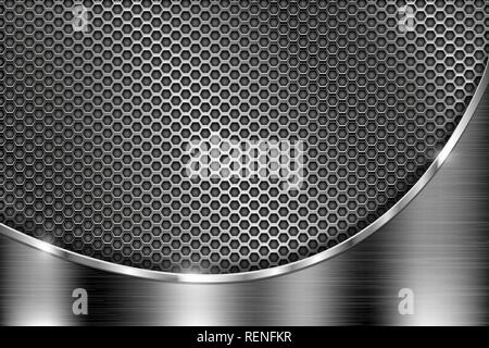Metal perforated background with brushed iron plate Stock Vector Image ...
