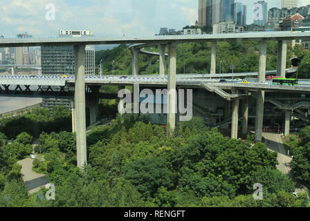Chongqing, China. 15th Aug, 2018. The 72-meter-high overpass in southwest China's Chongqing. Credit: Sipa Asia/Pacific Press/Alamy Live News Stock Photo