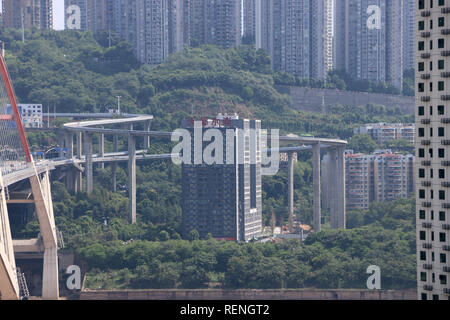 Chongqing, China. 15th Aug, 2018. The 72-meter-high overpass in southwest China's Chongqing. Credit: Sipa Asia/Pacific Press/Alamy Live News Stock Photo