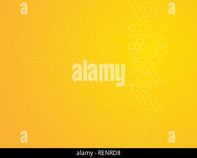 hexagonal outline abstract yellow background Stock Vector