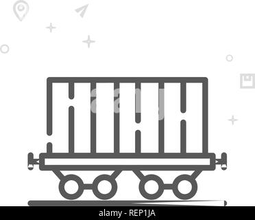 Railway Cargo Container Icon. Editable Stroke Simple Design. Vector ...