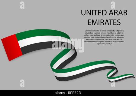 Frame and border of ribbon with United Arab Emirates flag, template ...