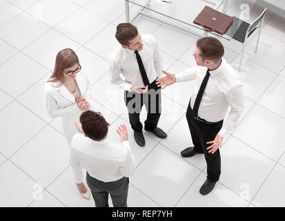 top view.the business team is discussing new ideas. Stock Photo